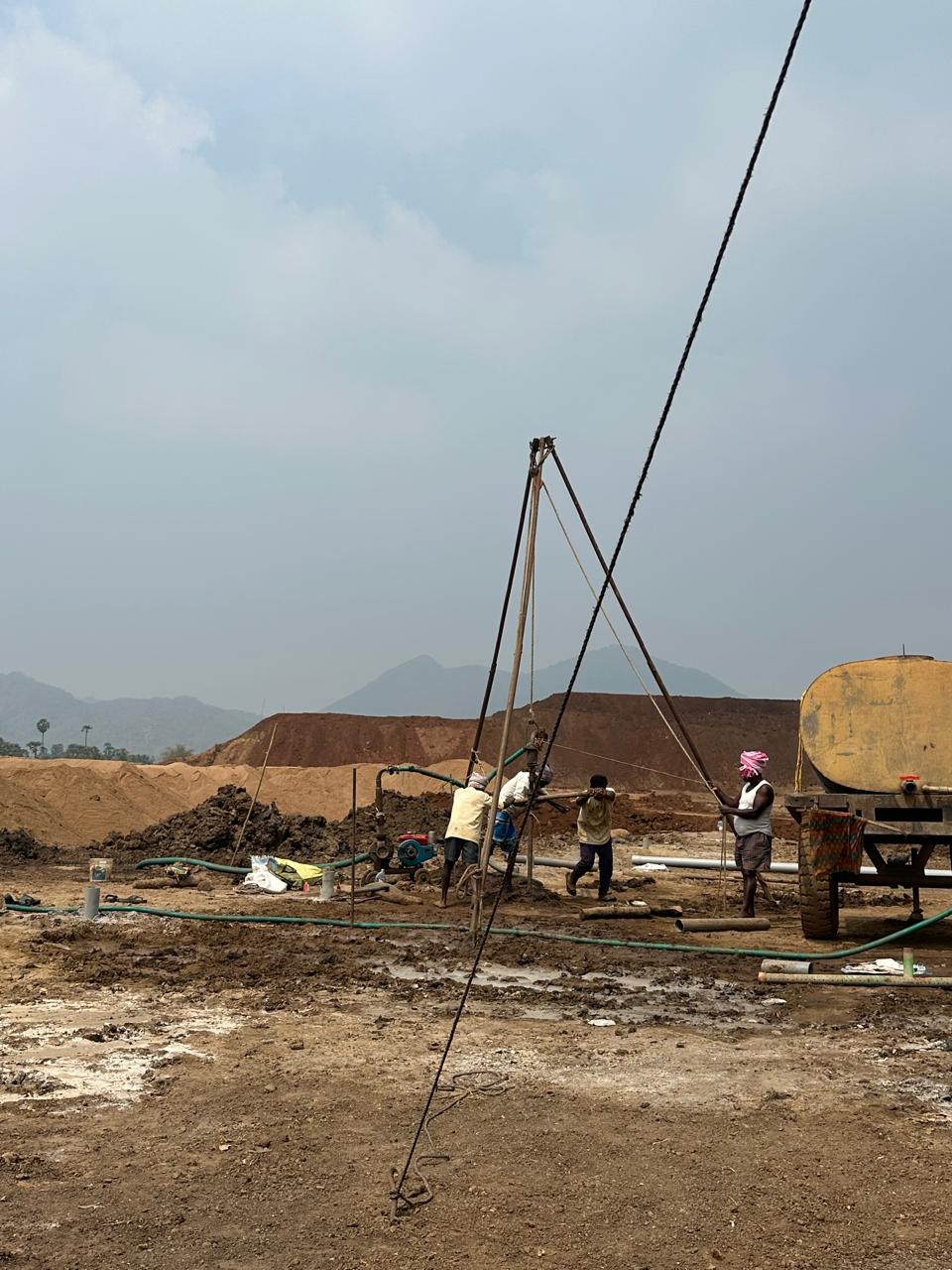 Completed grouting section